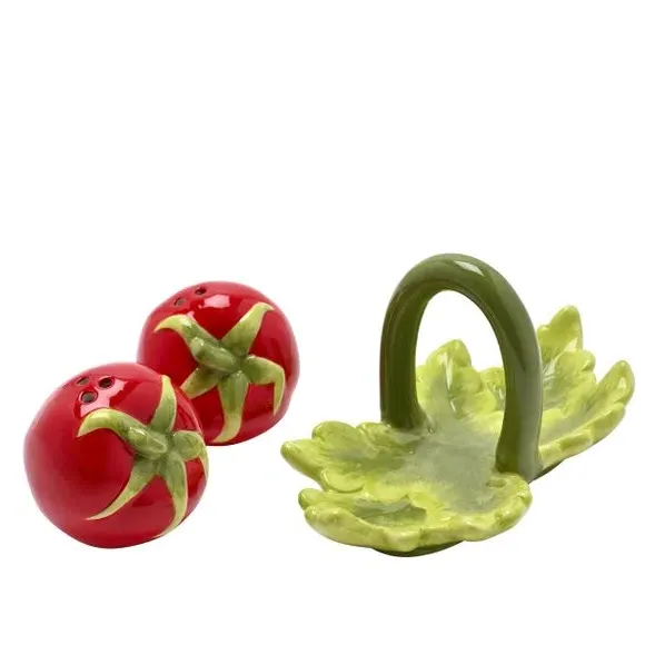 Tomato Salt and Pepper Set - Red, Ceramic