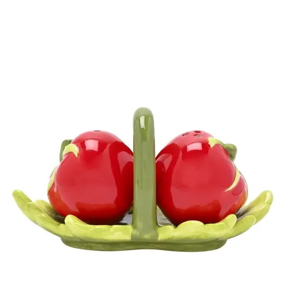 Tomato Salt and Pepper Set - Red, Ceramic image