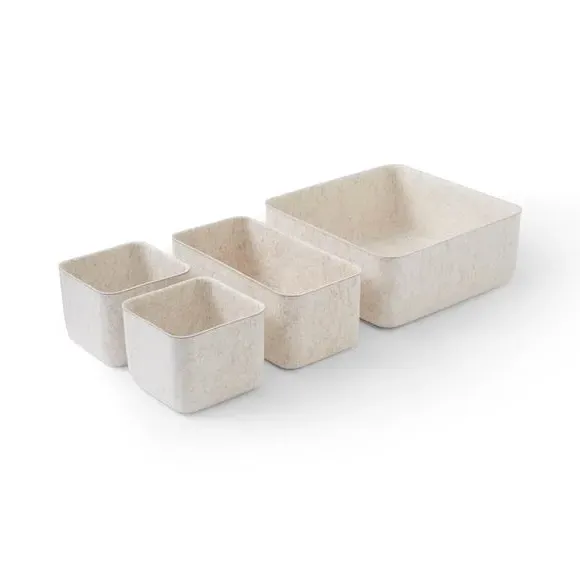4-Piece Drawer Organiser Set - Natural, Felt