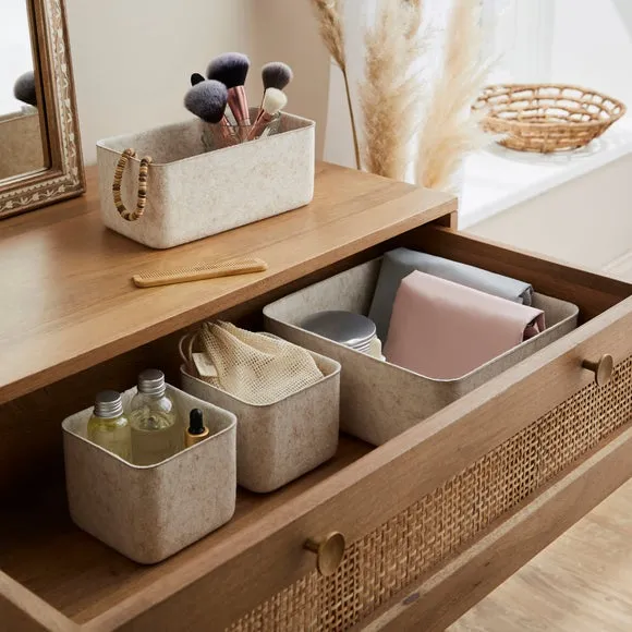 4-Piece Drawer Organiser Set - Natural, Felt image