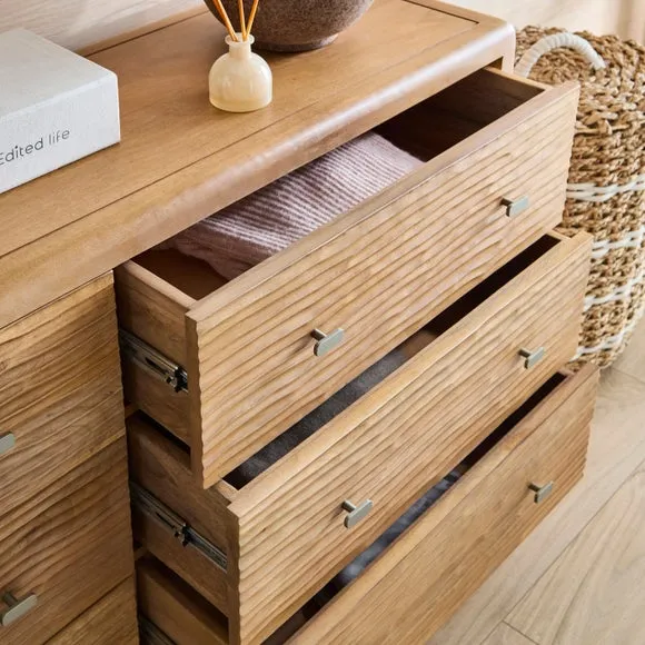 6-Drawer Chest Hand Carved - Light Wood, Mango