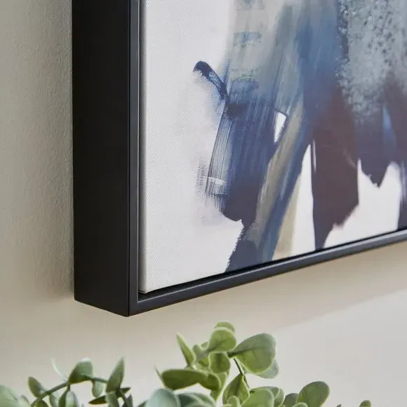 Abstract Framed Canvas - Blue