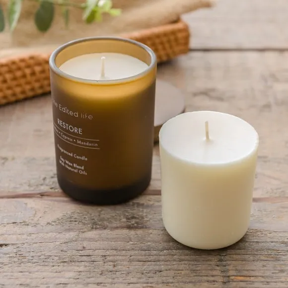 Candle & Refill Gift Set - Brown