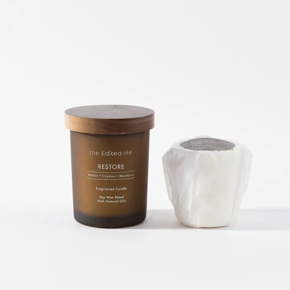 Candle & Refill Gift Set - Brown