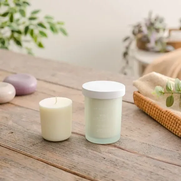 Candle & Refill Gift Set - White, Calm Scent
