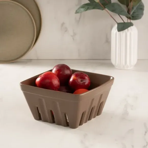 Ceramic Storage Crate Stackable - Fawn, Stoneware