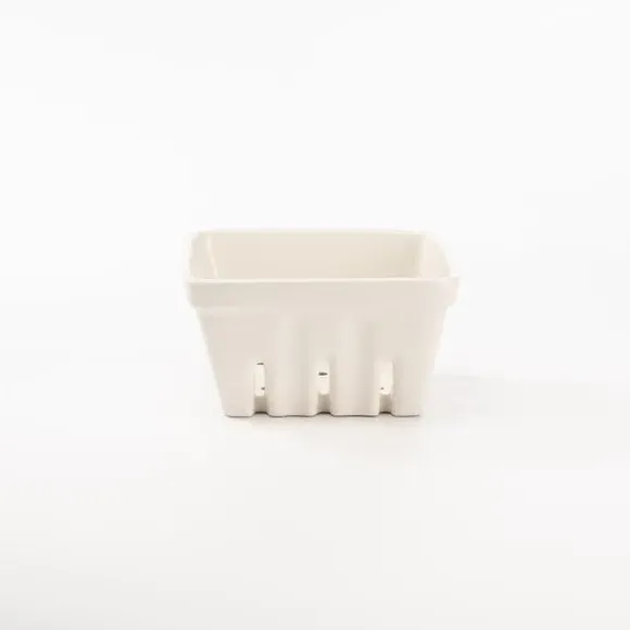 Ceramic Storage Crate Stackable - White, Stoneware