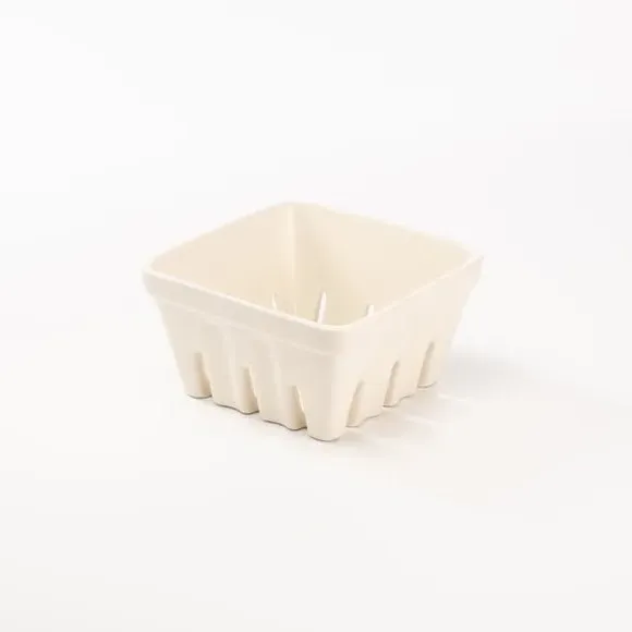 Ceramic Storage Crate Stackable - White, Stoneware