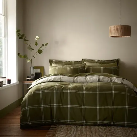 Check Duvet Cover Set - Natural, Cotton