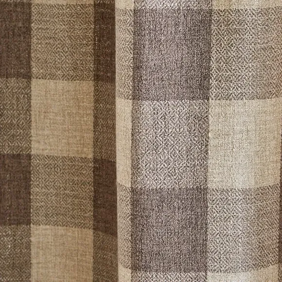 Check Tab Top Curtains Unlined - Fawn, Polyester