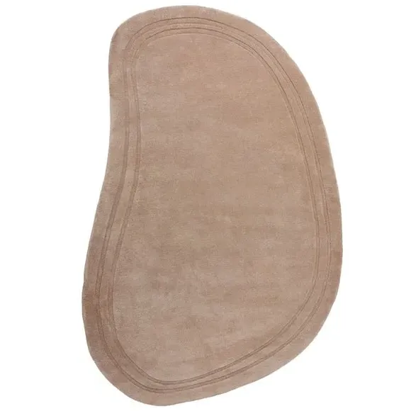 Curved Rug Handcrafted - Pebble, New Zealand Wool