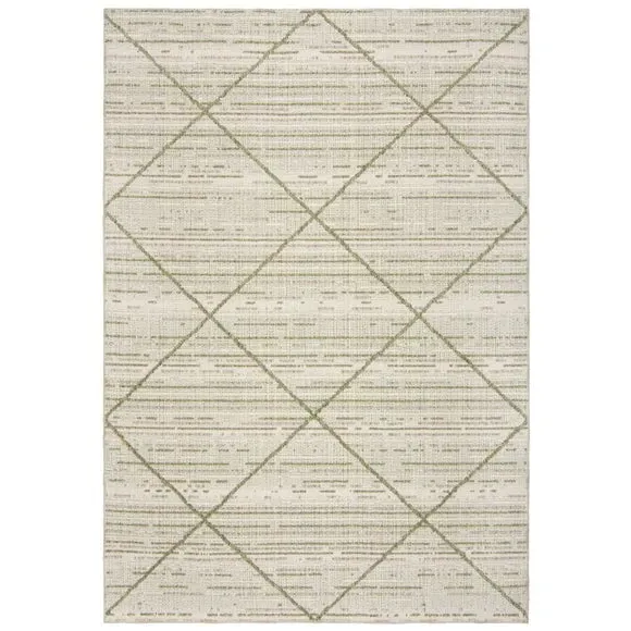 Diamond Tufted Washable Rug - Green, Cotton