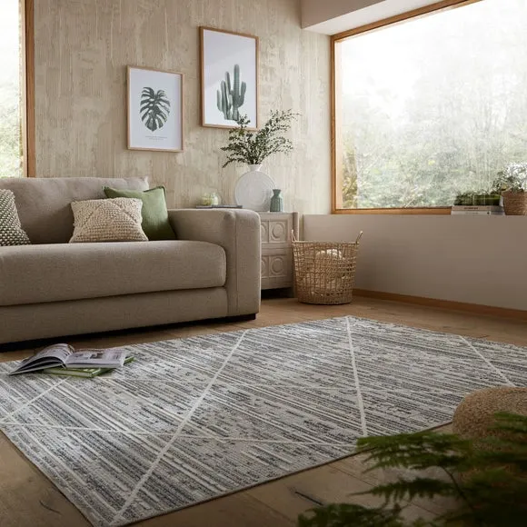 Diamond Tufted Washable Rug - Monochrome, Cotton