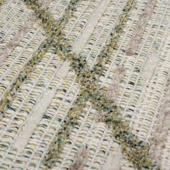 Diamond Tufted Washable Runner - Green, Cotton