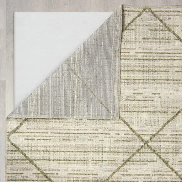 Diamond Tufted Washable Runner - Green, Cotton