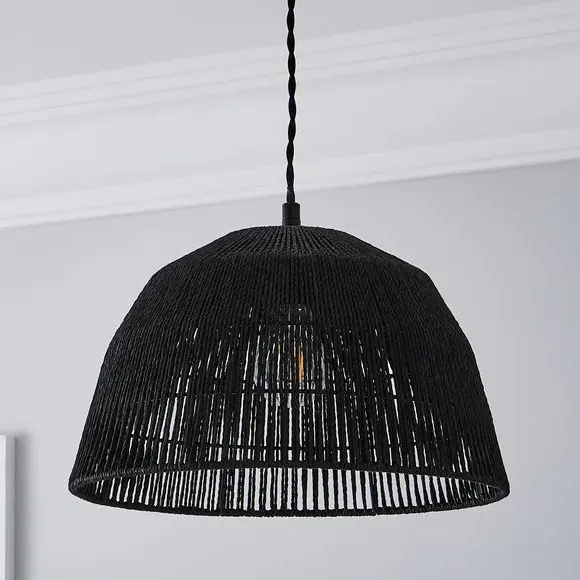 Dome Pendant Light Shade - Black, Paper String
