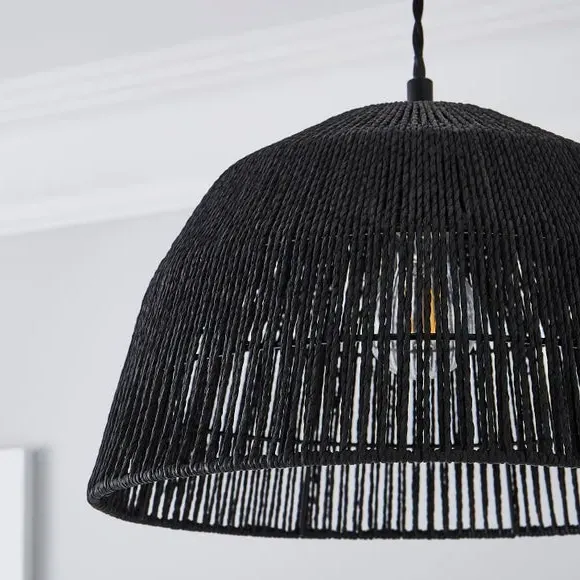 Dome Pendant Light Shade - Black, Paper String