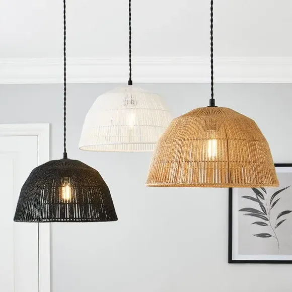 Dome Pendant Light Shade - Black, Paper String