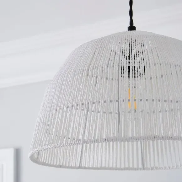 Dome Pendant Light Shade - White, Paper String