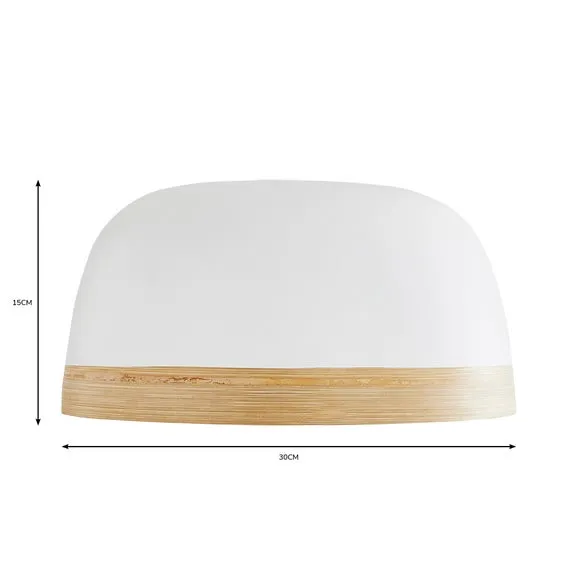 Dome Pendant Shade Easy Fit - White, Bamboo