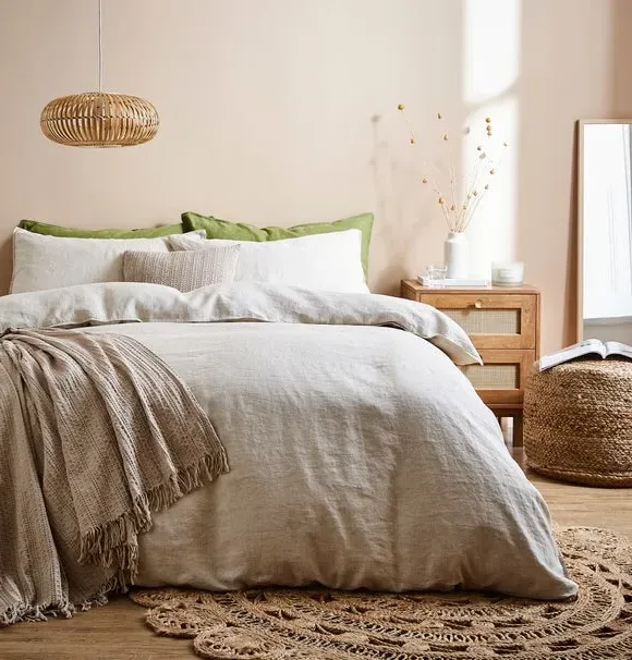 Duvet Cover and Pillowcase Set - Natural, Linen image
