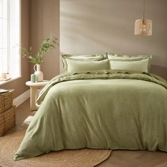 Duvet Cover & Pillowcase Set - Olive, Cotton image