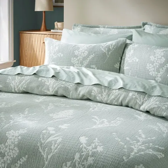 Duvet Cover Set with Pillowcase - Green, Cotton