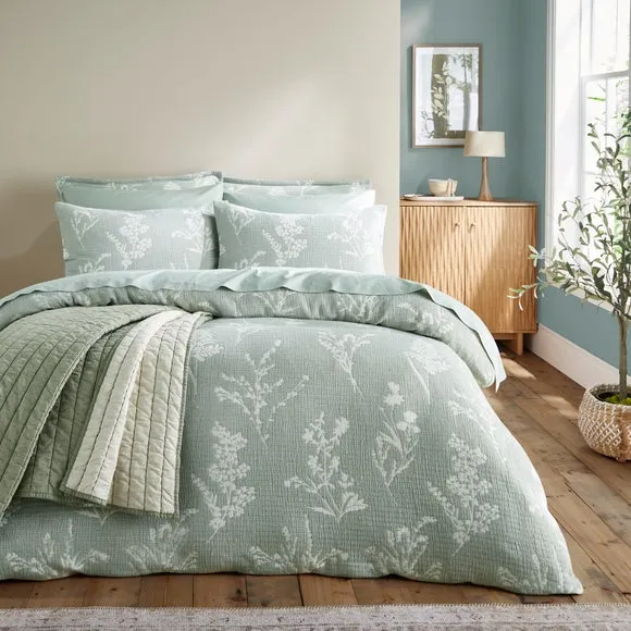 Duvet Cover Set with Pillowcase - Green, Cotton