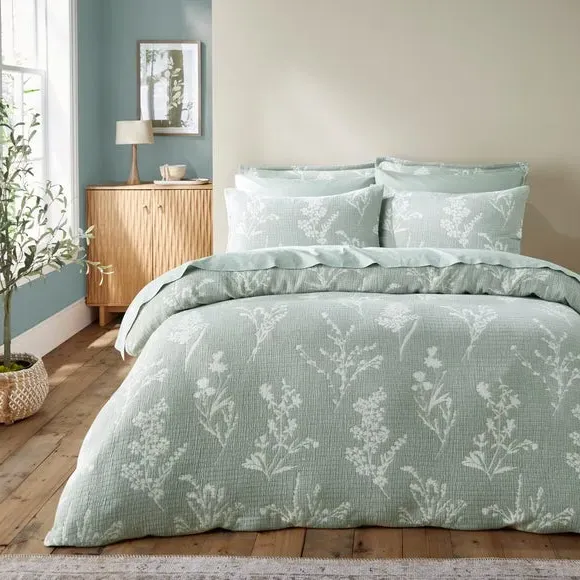 Duvet Cover Set with Pillowcase - Green, Cotton image
