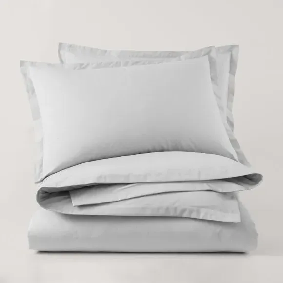 Duvet Cover Set with Pillowcase - Grey, Cotton