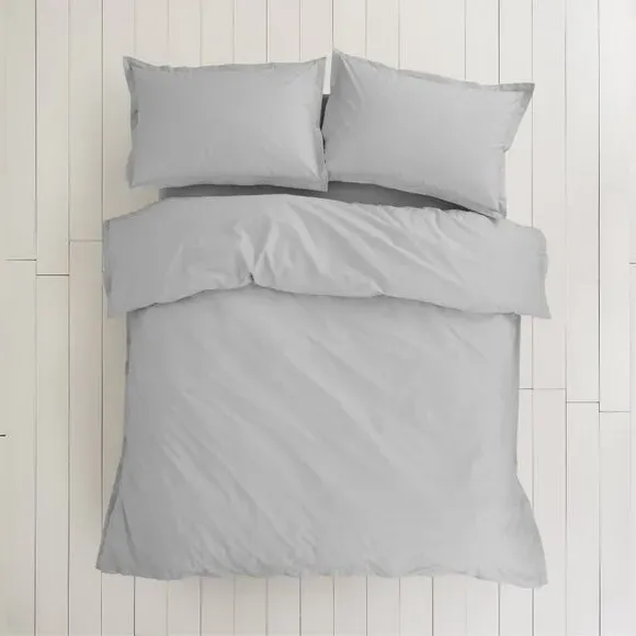 Duvet Cover Set with Pillowcase - Grey, Cotton