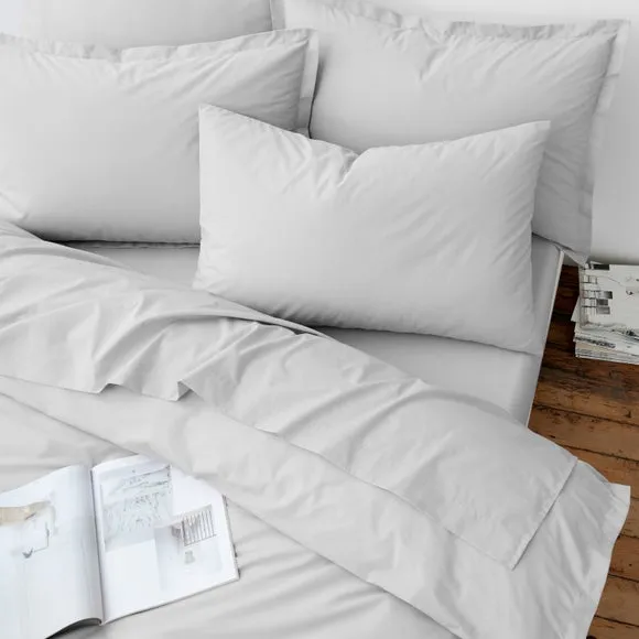 Duvet Cover Set with Pillowcase - Grey, Cotton