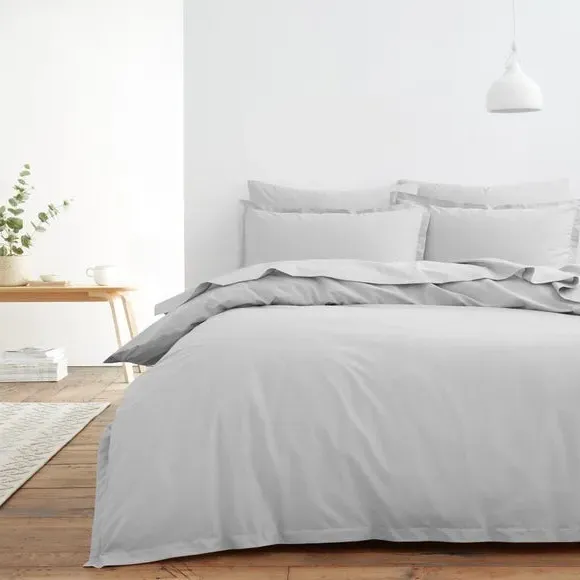 Duvet Cover Set with Pillowcase - Grey, Cotton image