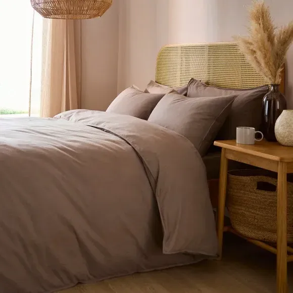 Duvet Cover Set with Pillowcase - Natural, Cotton