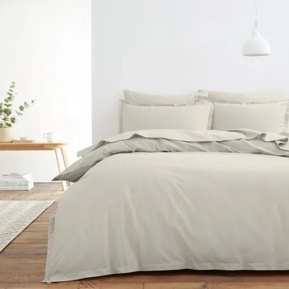 Duvet Cover Set with Pillowcase - Natural, Cotton