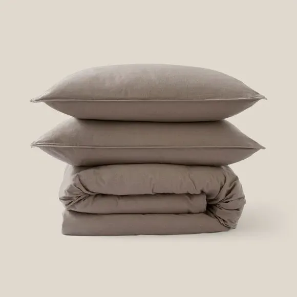 Duvet Cover Set with Pillowcase - Natural, Cotton