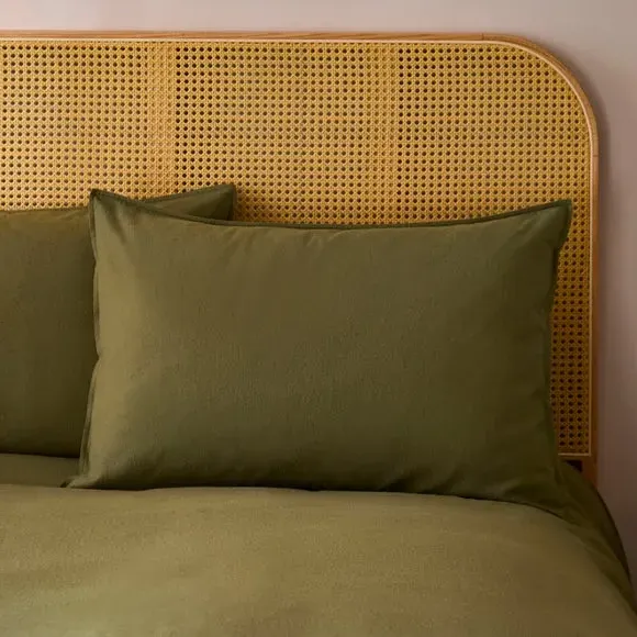 Duvet Cover Set with Pillowcase - Olive, Cotton