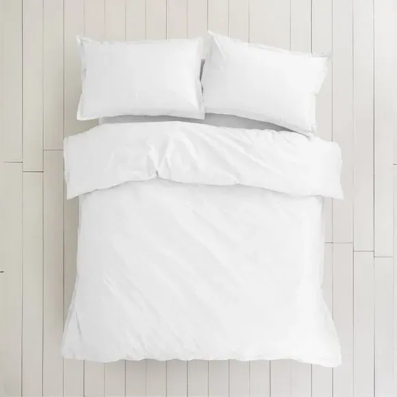 Duvet Cover Set with Pillowcase - White, Cotton