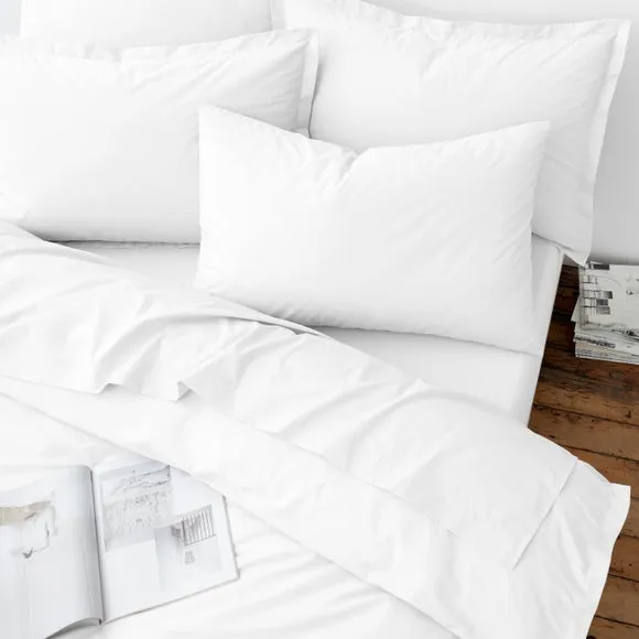 Duvet Cover Set with Pillowcase - White, Cotton