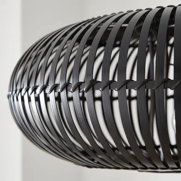 Easy Fit Pendant Shade - Black, Bamboo