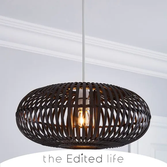 Easy Fit Pendant Shade - Black, Bamboo image