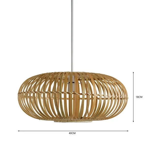 Easy Fit Pendant Shade - Natural, Bamboo