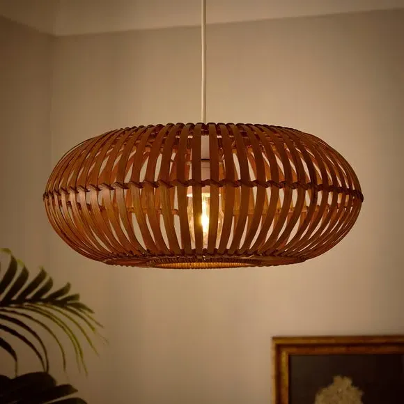 Easy Fit Pendant Shade - Walnut, Bamboo