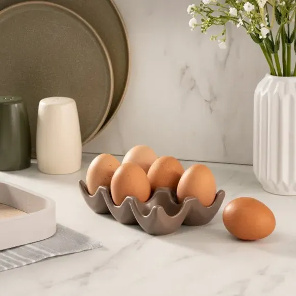 Egg Holder - Brown, Stoneware