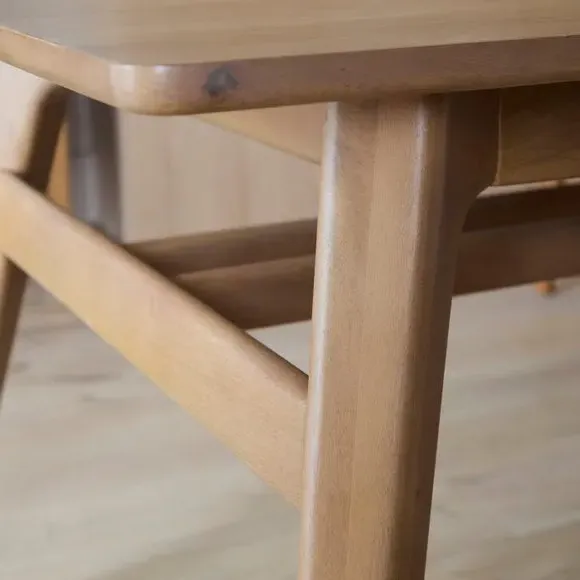 Extending Dining Table with Ribbed Leaf - Mango Wood
