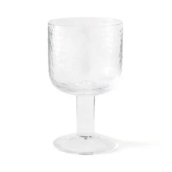 Hammered Wine Goblet - Clear, Glass