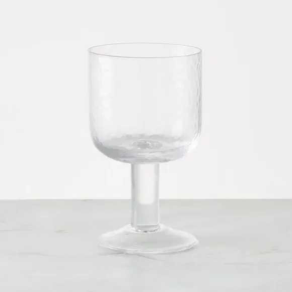 Hammered Wine Goblet - Clear, Glass image