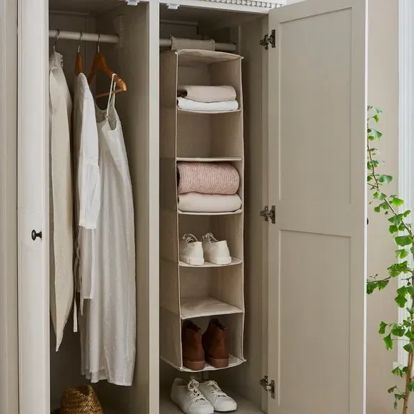 Hanging Wardrobe Organiser - Natural, Linen image