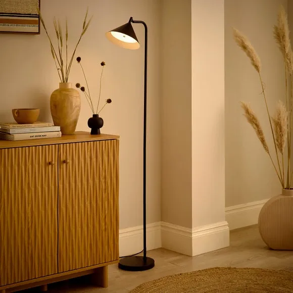 Industrial Touch Dimmable Floor Lamp - Black