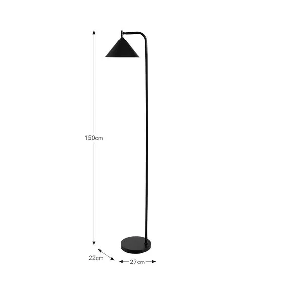 Industrial Touch Dimmable Floor Lamp - Black